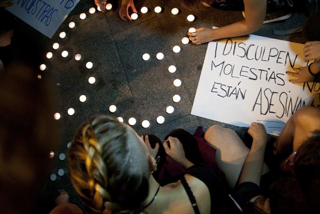 Imagen de una protesta contra violencia de género