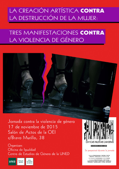 Cartel de la Jornada, con una imagen de unos pies con enormes tacones