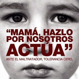 cartel institucional contra el maltrato con la imagen de un niño