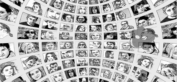 mosaico de retratos de personas