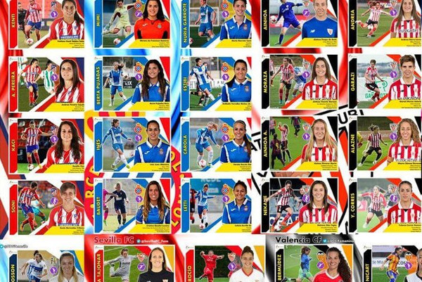 imagen de los cromos de mujeres futbolistas