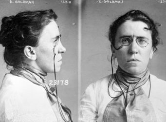 Imagen de la foto policial de Emma Goldman