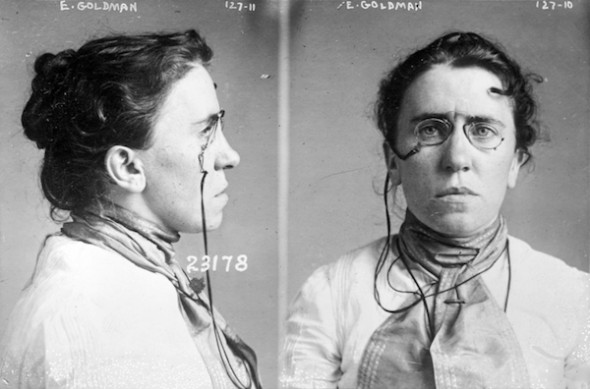 Imagen de la foto policial de Emma Goldman