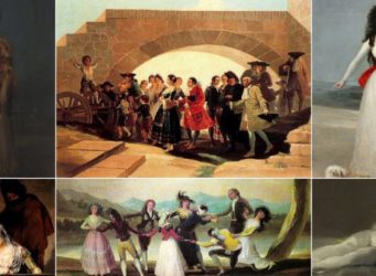 varios cuadros de Goya que representan mujeres