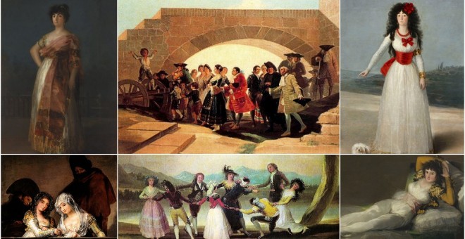 varios cuadros de Goya que representan mujeres