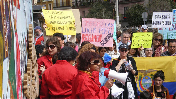 una manifestación de trabajadoras del hogar