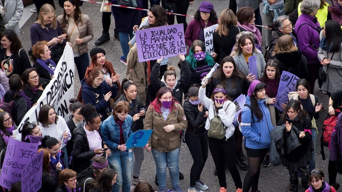 Imagen de una manifestación del 8M