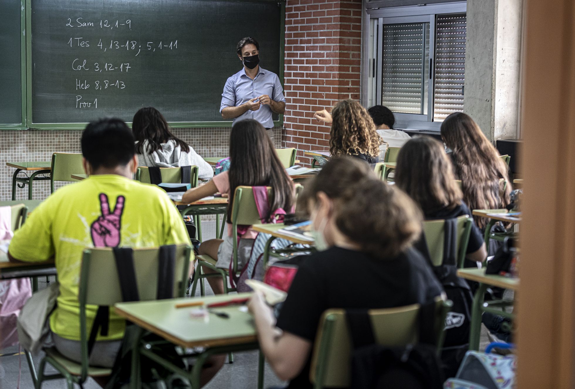 Una clase de un instituto de Valencia