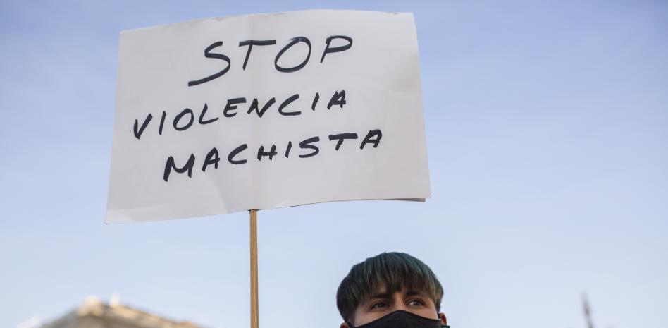 imagen de una pancarta contra violencia machista