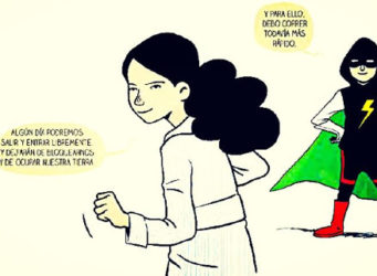 Imagen del cómic sobre las mujeres valientes de Gaza