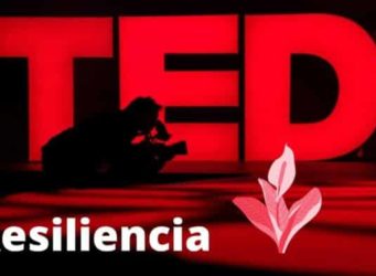 Logo TED con la palabra resiliencia