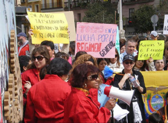 una manifestación de trabajadoras del hogar