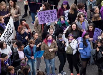 Imagen de una manifestación del 8M