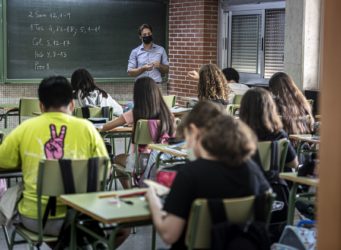 Una clase de un instituto de Valencia